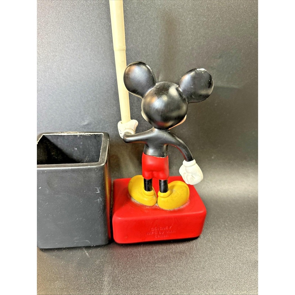 Vintage Disney Mickey Mouse Pen & Pencil Holder Notepad Holder Desk Org w/ Pen - Picture 8 of 11